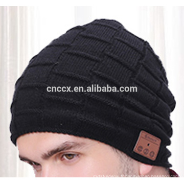 PK18ST014 nouveau produit chapeaux tricot beanie chapeau avec des écouteurs sans fil pour les hommes